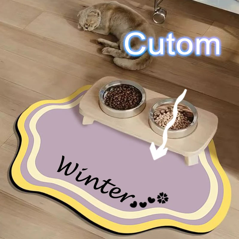 Paw-Shaped Pet Feeding Mat - Non-Slip Waterproof Silicone Dog Food Mat
