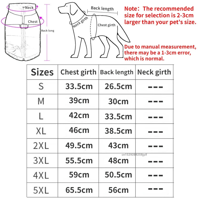 Waterproof Warm Dog Coat - Padded Winter Vest with Zipper