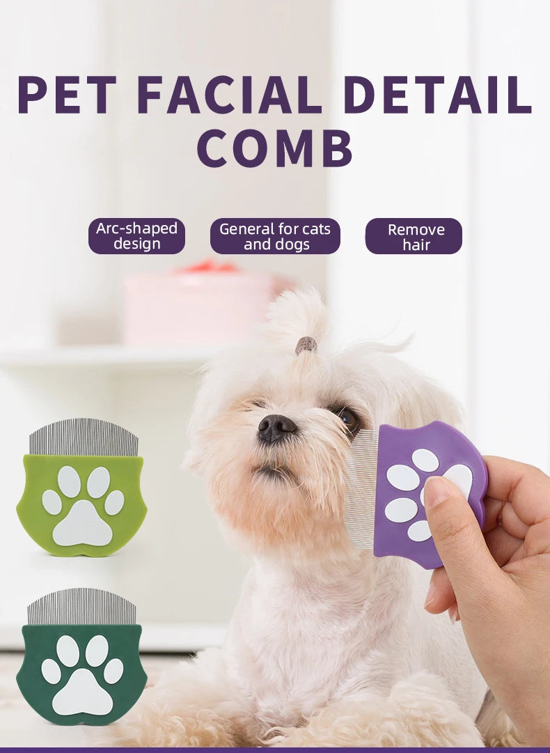 Pet Grooming Flea Comb – Fine-Tooth Detangling Brush for Cats & Dogs, Face & Body Use