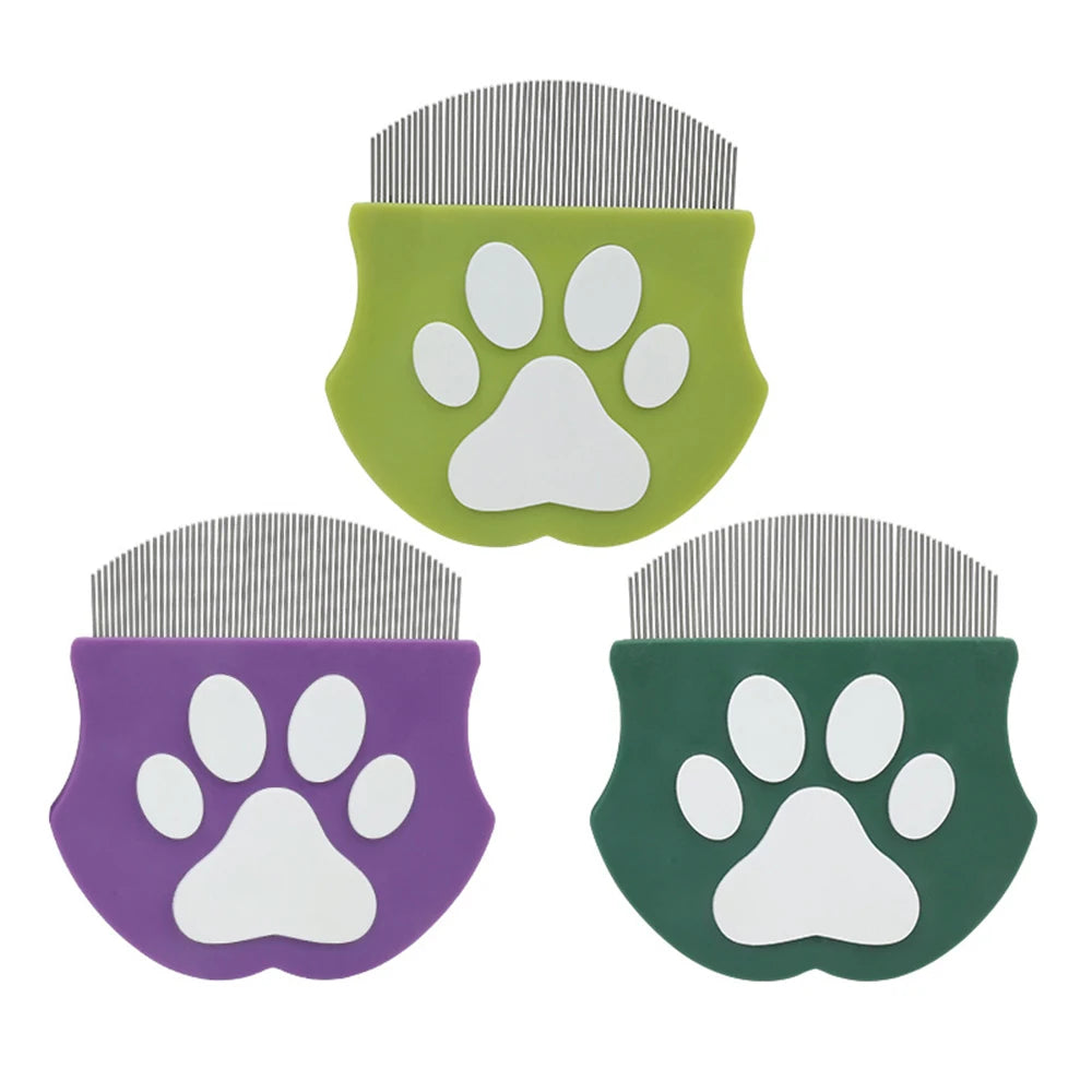 Pet Grooming Flea Comb – Fine-Tooth Detangling Brush for Cats & Dogs, Face & Body Use