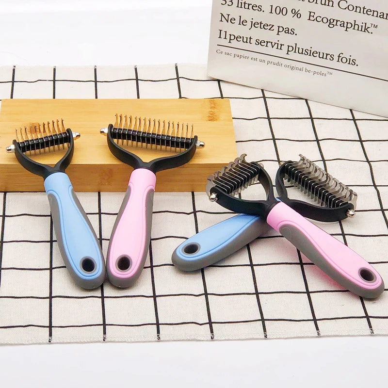 Pro Shedding Comb for Dogs & Cats — Stainless Steel Detangling Brush