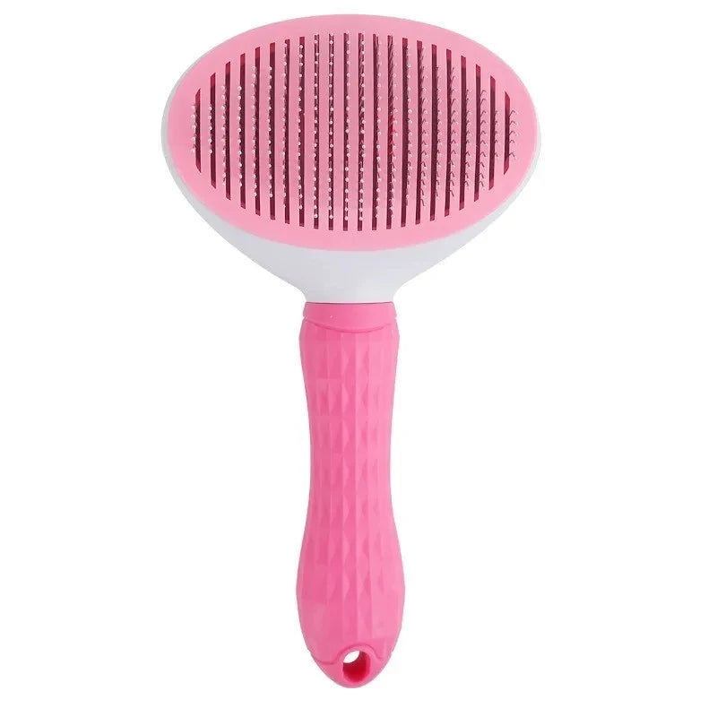 Self-Cleaning Pet Brush - Stainless Steel Slicker Brush for Dogs & Cats Hair Removal