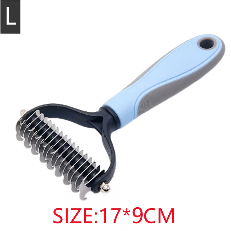 Pro Shedding Comb for Dogs & Cats — Stainless Steel Detangling Brush