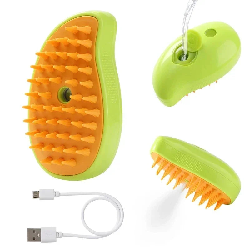 Steam Grooming Brush - 3-in-1 Pet Hair Remover & Massage Comb