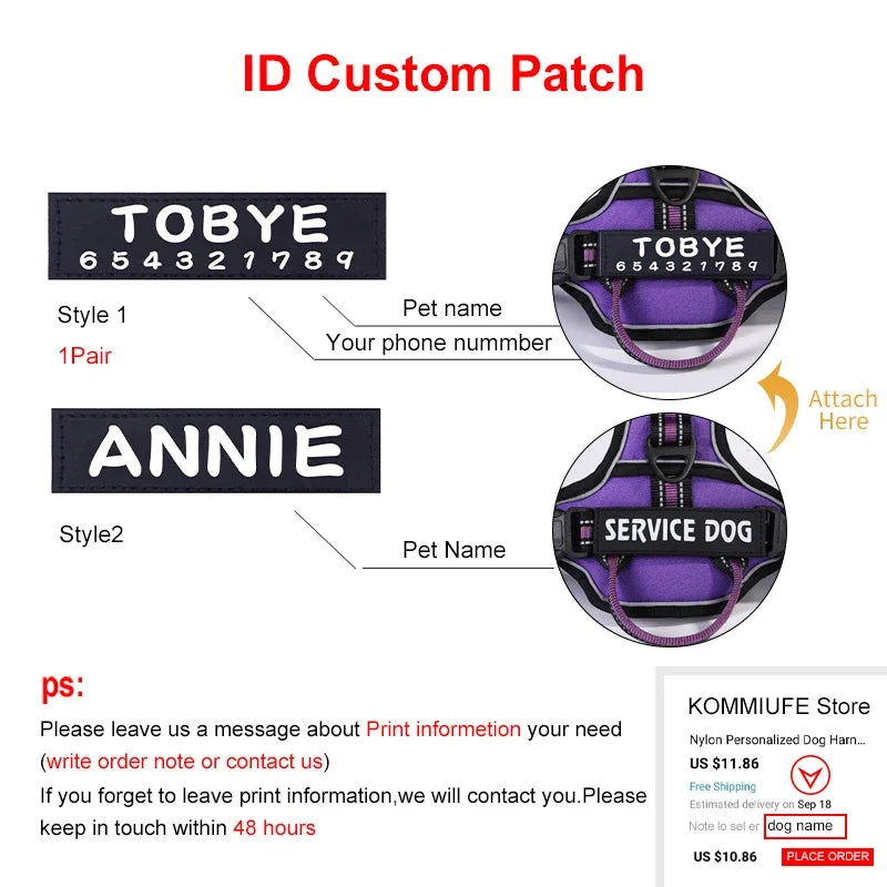 Adjustable Dog Harness - Reflective Breathable Vest Harness with Leash for Small Medium Large Dogs