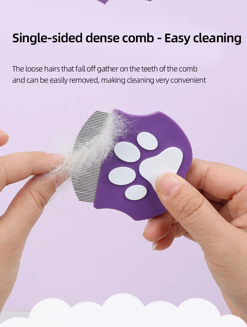 Pet Grooming Flea Comb – Fine-Tooth Detangling Brush for Cats & Dogs, Face & Body Use