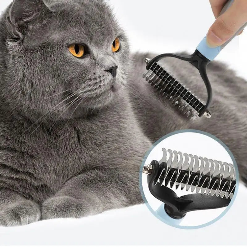 Pro Shedding Comb for Dogs & Cats — Stainless Steel Detangling Brush