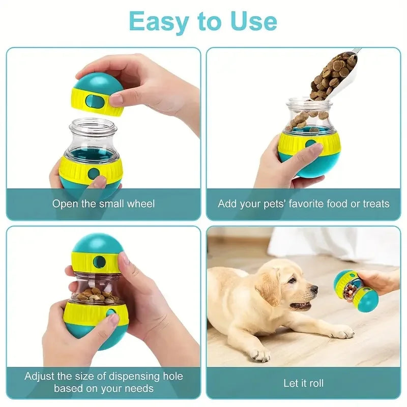 Interactive Slow Feeder Dog Toy - Treat Dispensing Ball for Mental Stimulation & Healthy Eating