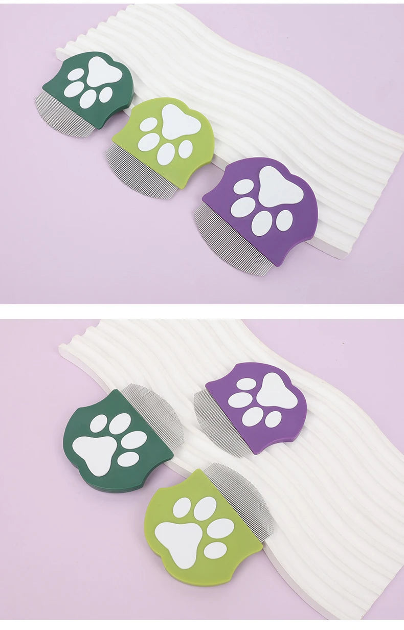Pet Grooming Flea Comb – Fine-Tooth Detangling Brush for Cats & Dogs, Face & Body Use