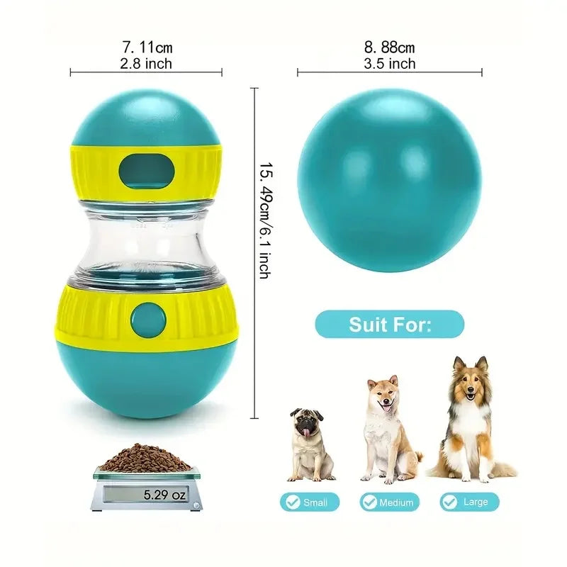 Interactive Slow Feeder Dog Toy - Treat Dispensing Ball for Mental Stimulation & Healthy Eating