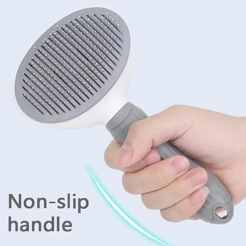 Self-Cleaning Pet Brush - Stainless Steel Slicker Brush for Dogs & Cats Hair Removal