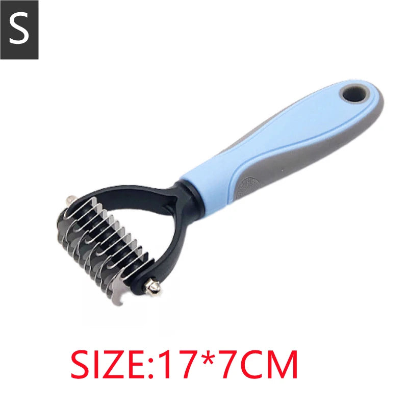 Pro Shedding Comb for Dogs & Cats — Stainless Steel Detangling Brush