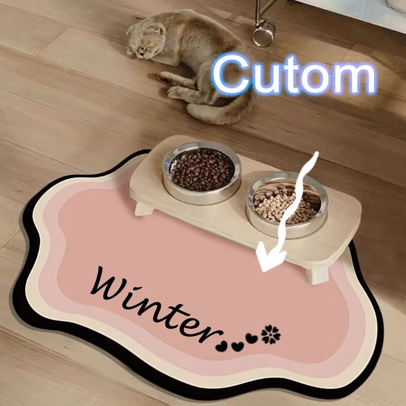 Paw-Shaped Pet Feeding Mat - Non-Slip Waterproof Silicone Dog Food Mat