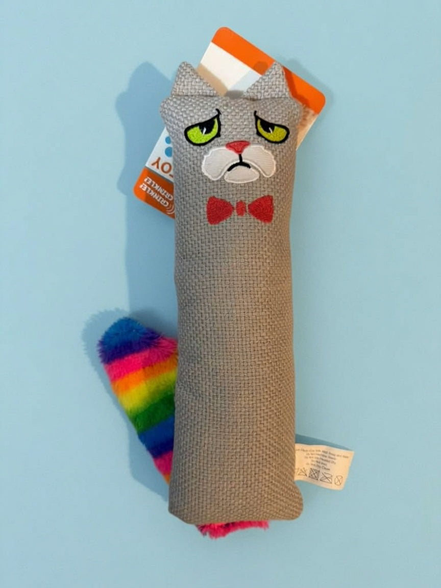 Grumpy Cat Crinkle Toy with Rainbow Tail