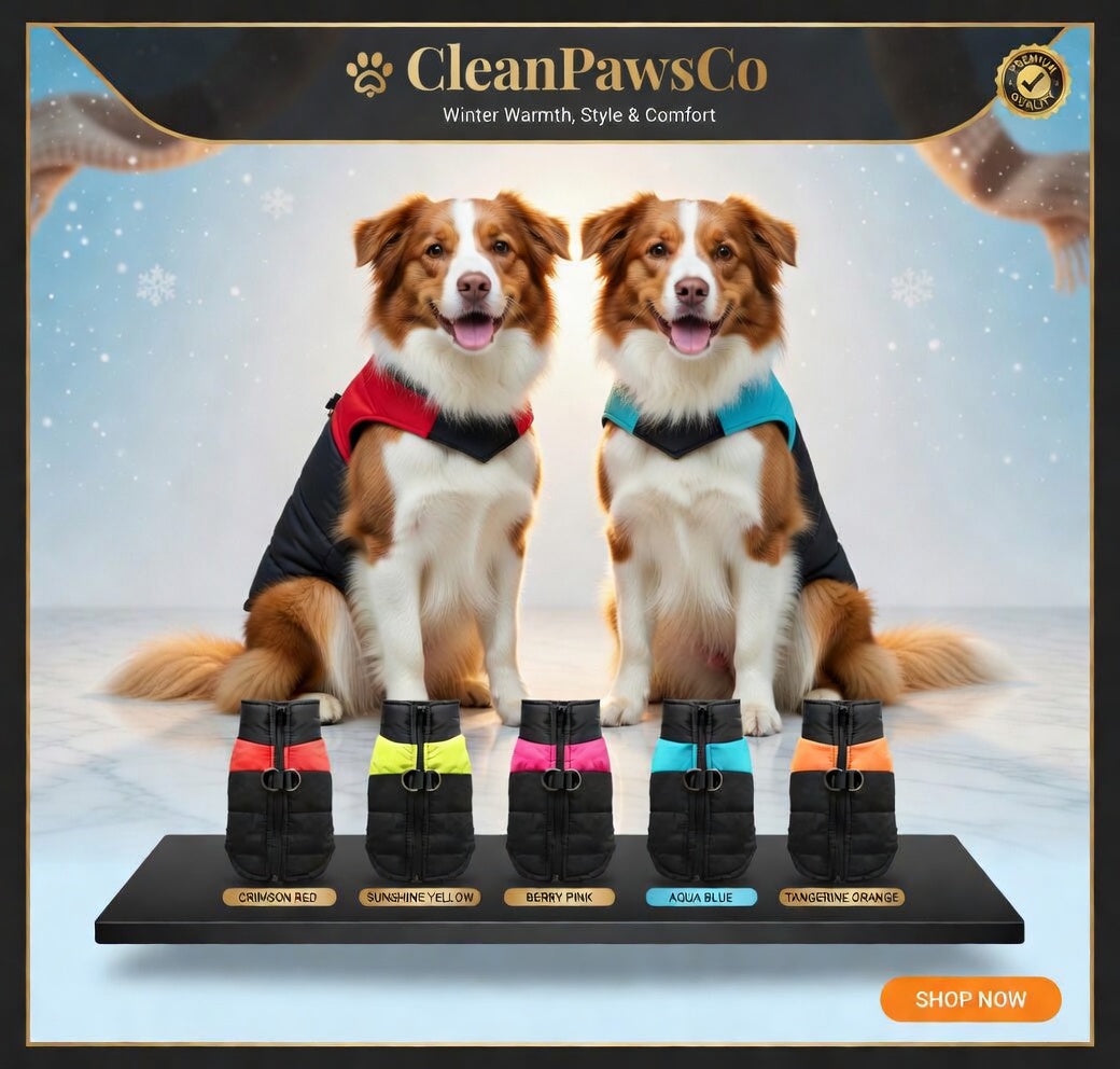 Waterproof Warm Dog Coat - Padded Winter Vest with Zipper