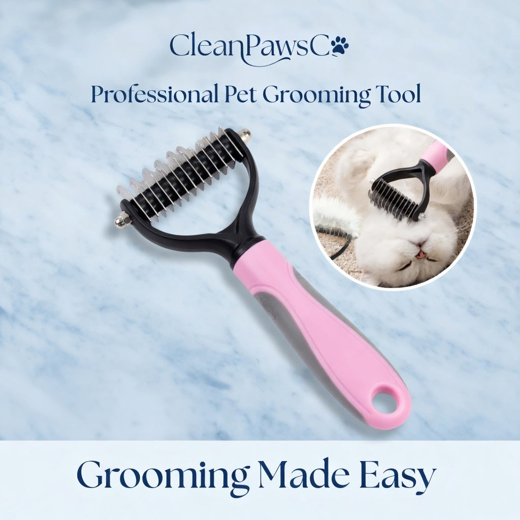 Pro Shedding Comb for Dogs & Cats — Stainless Steel Detangling Brush