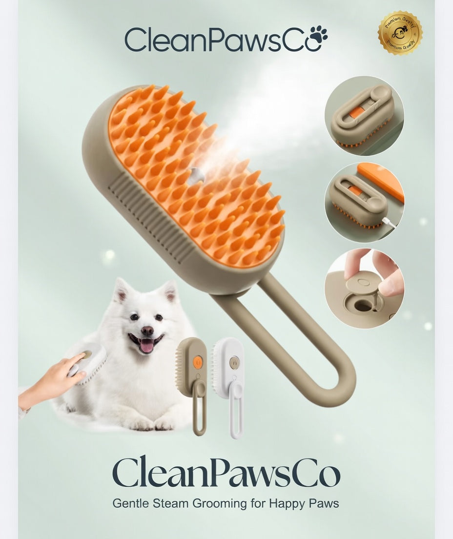Steam Grooming Brush - 3-in-1 Pet Hair Remover & Massage Comb