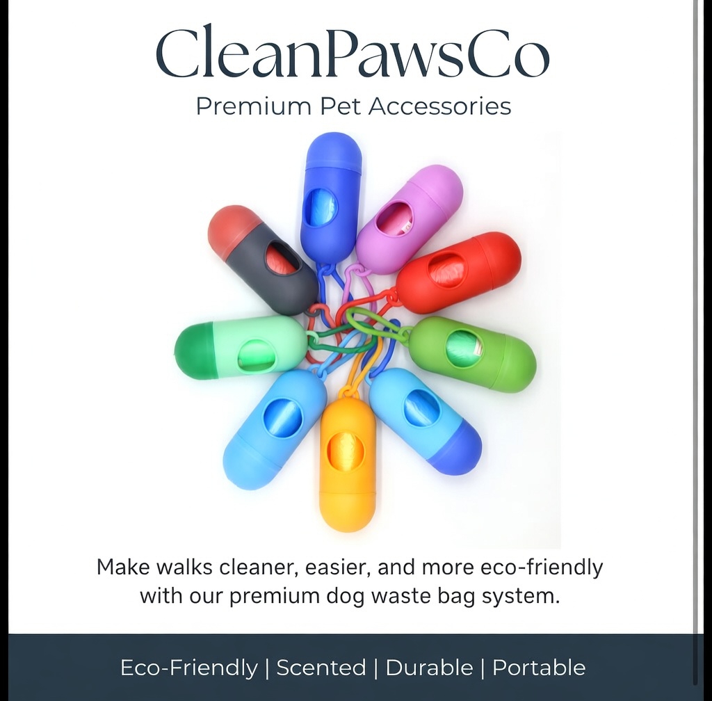 Dog Waste Bags with Dispenser & Leash Clip - Scented Biodegradable Poop Bags