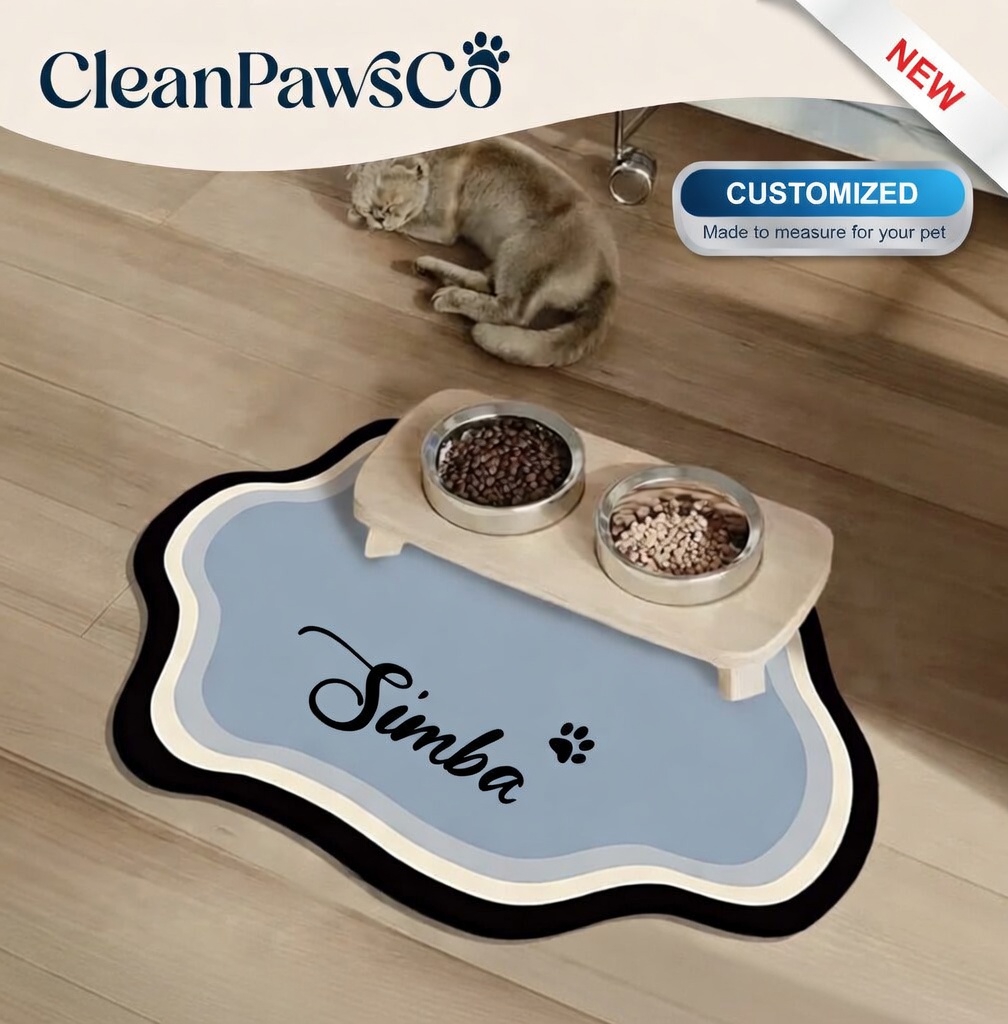 Paw-Shaped Pet Feeding Mat - Non-Slip Waterproof Silicone Dog Food Mat